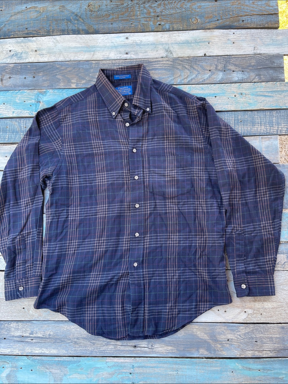Vintage Country Traditionals by Pendleton Button Up Plaid Shirt Made In USA